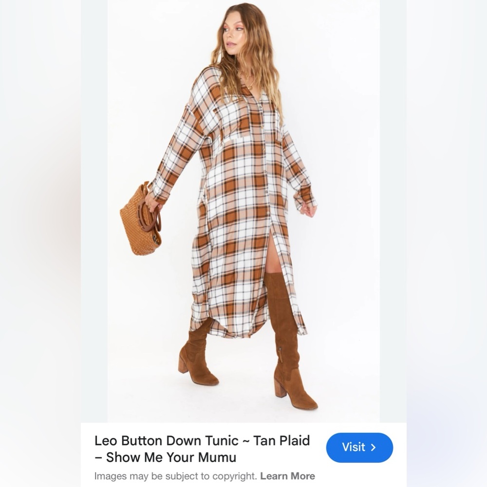 Show Me Your MuMu Plaid Long Sleeve Dress